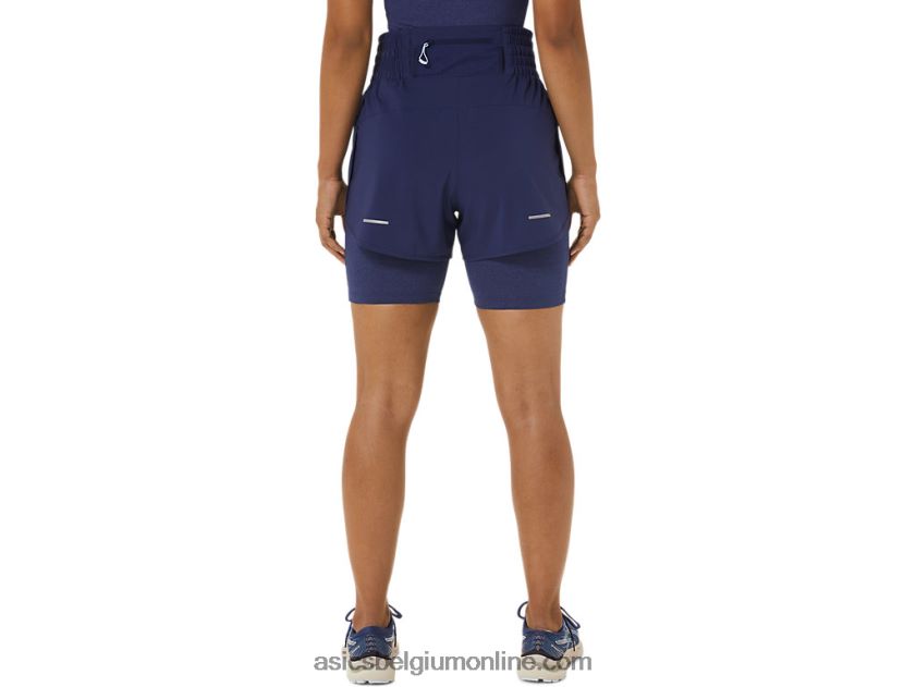 dames nagino 4in run short V6HXR22248 Indigo blauw Asics