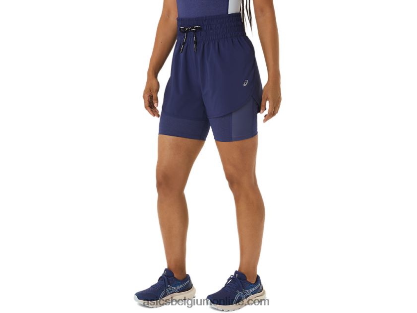 dames nagino 4in run short V6HXR22248 Indigo blauw Asics