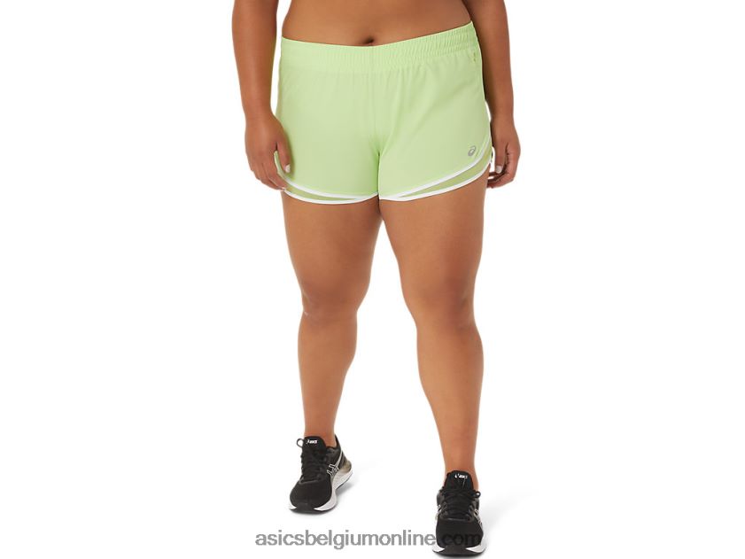 dames pr lyte 2.5in run short V6HXR23294 limoengroen/briljantwit Asics