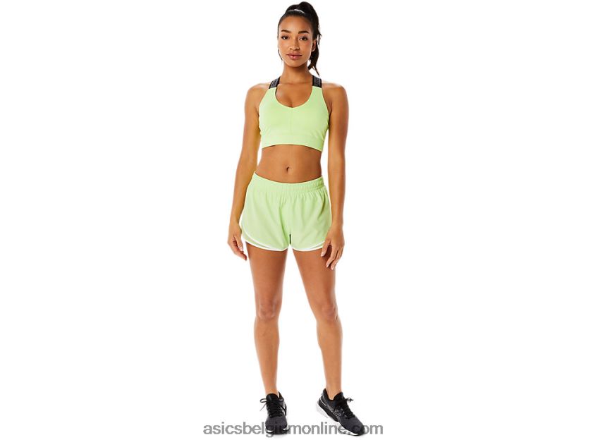 dames pr lyte 2.5in run short V6HXR23294 limoengroen/briljantwit Asics