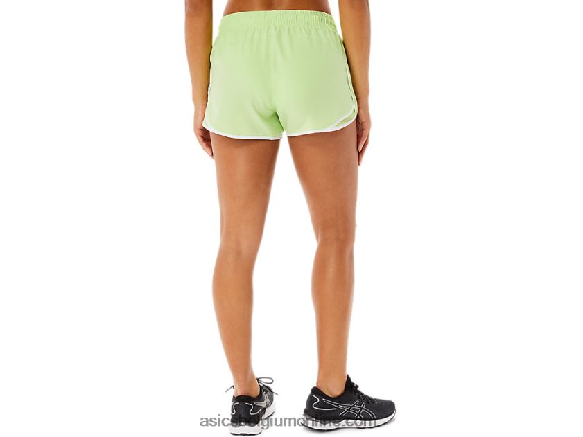 dames pr lyte 2.5in run short V6HXR23294 limoengroen/briljantwit Asics