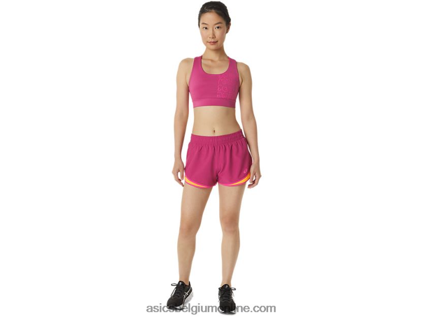dames pr lyte 2.5in run short V6HXR23300 fuchsia rood/roze glo Asics