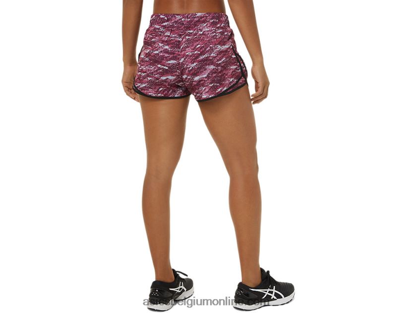 dames pr lyte 2.5in run short V6HXR23702 diepe mars print/zwart Asics