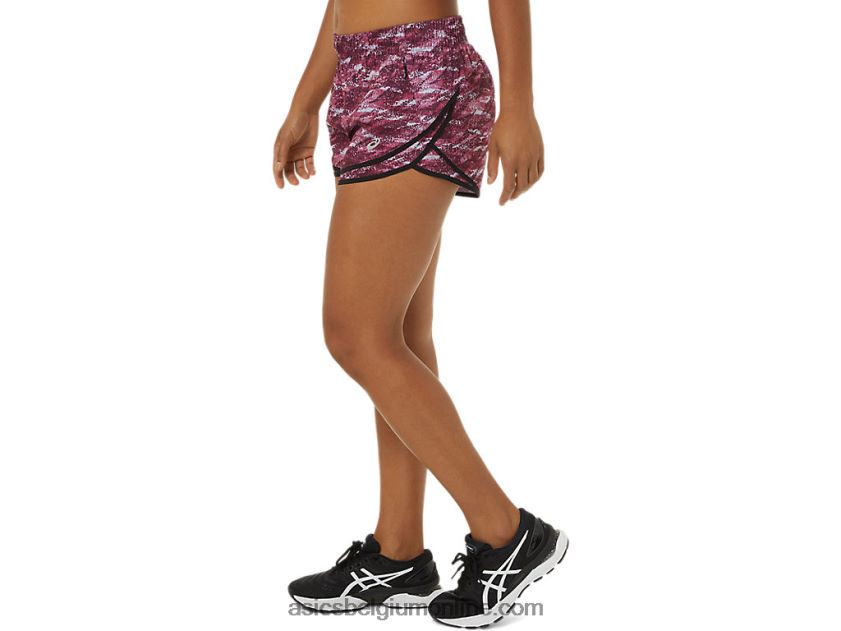 dames pr lyte 2.5in run short V6HXR23702 diepe mars print/zwart Asics