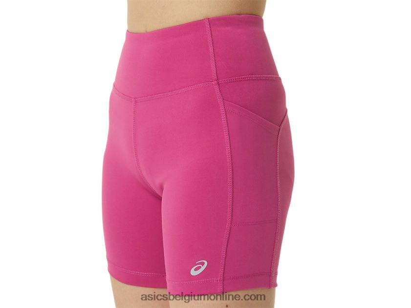 dames pr lyte 5in run short met zakken V6HXR23291 fuchsia rood Asics