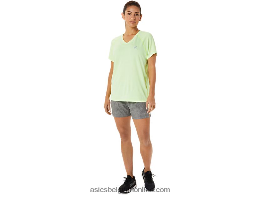 dames ready-set 3in short V6HXR22893 donkergrijs gemêleerd/geel Asics