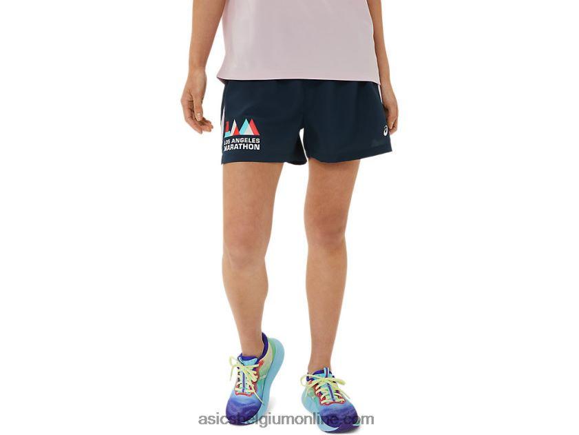 dames ready-set 3in short lam V6HXR23314 donkerblauw Asics