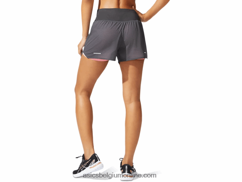dames ventileren 2-n-1 3.5in kort V6HXR23975 grafietgrijs/perzikblaadje Asics