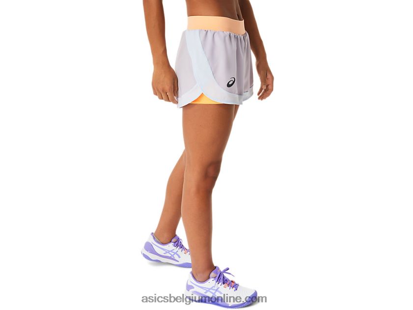 dames wedstrijd short V6HXR22494 schemer violet/oranje pop Asics