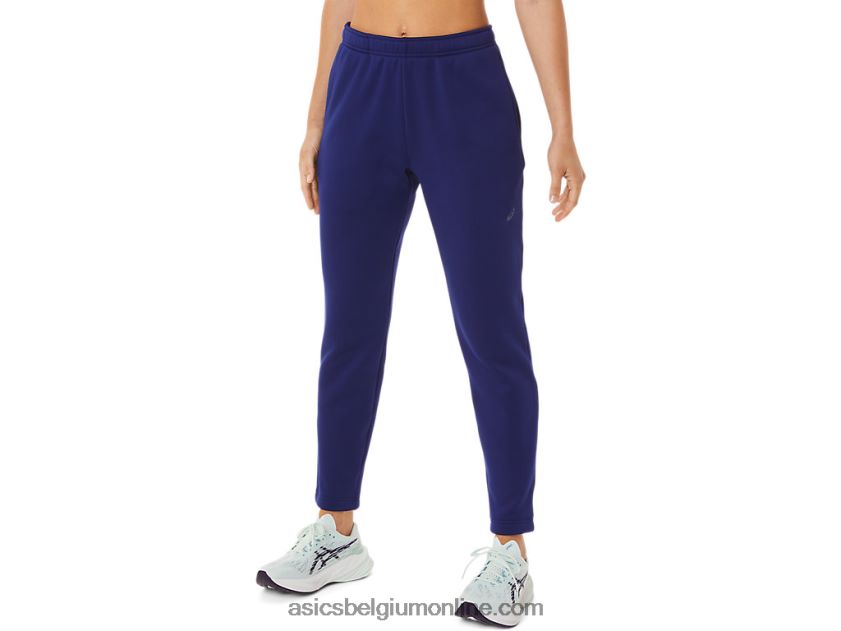geborstelde gebreide damesbroek V6HXR22936 duik blauw Asics