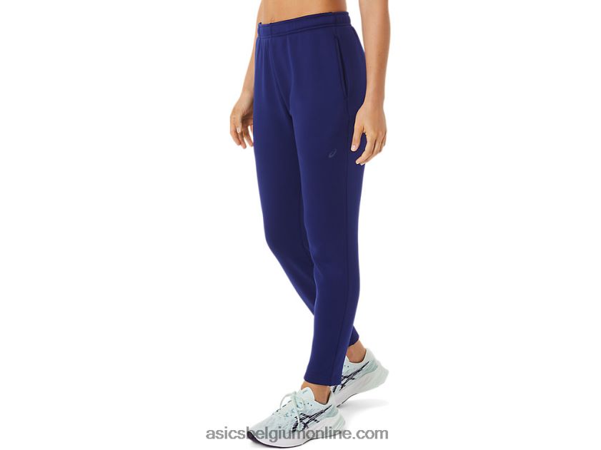 geborstelde gebreide damesbroek V6HXR22936 duik blauw Asics