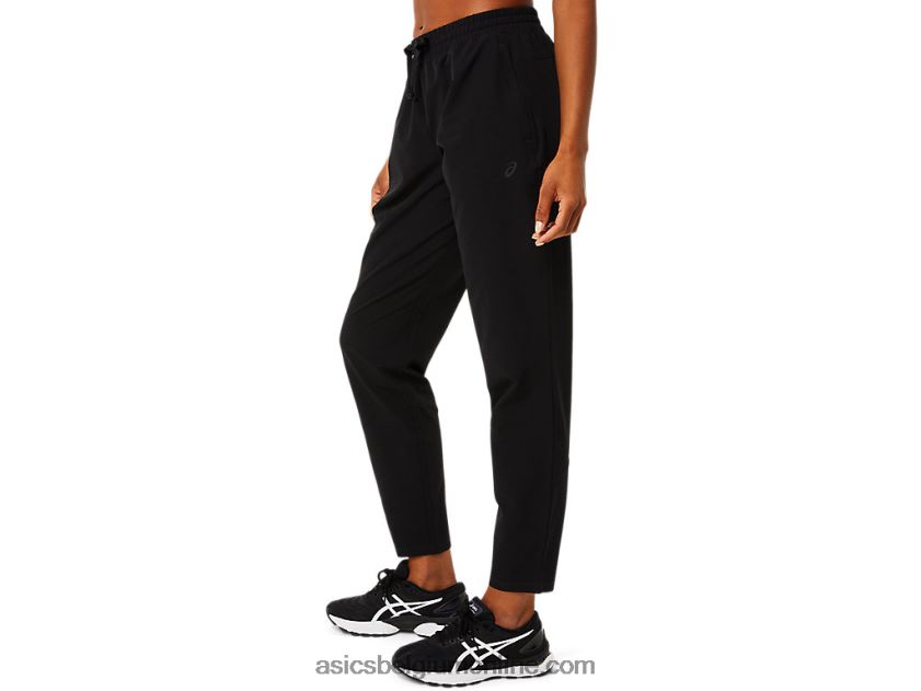 geweven taps toelopende damesbroek V6HXR23769 prestatie zwart Asics