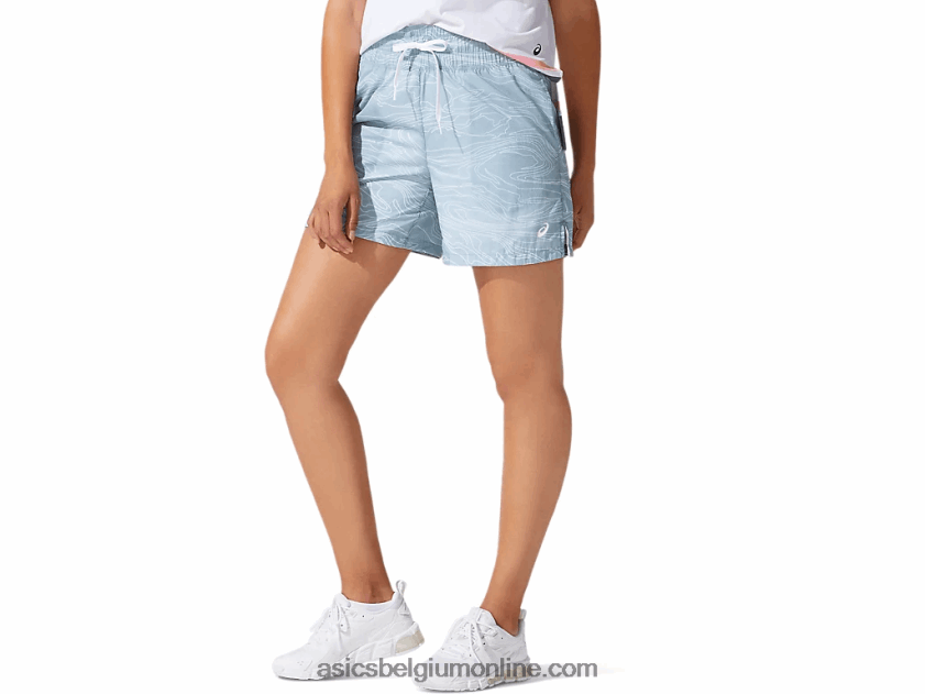luchtig geweven short voor dames V6HXR24071 rook blauw Asics