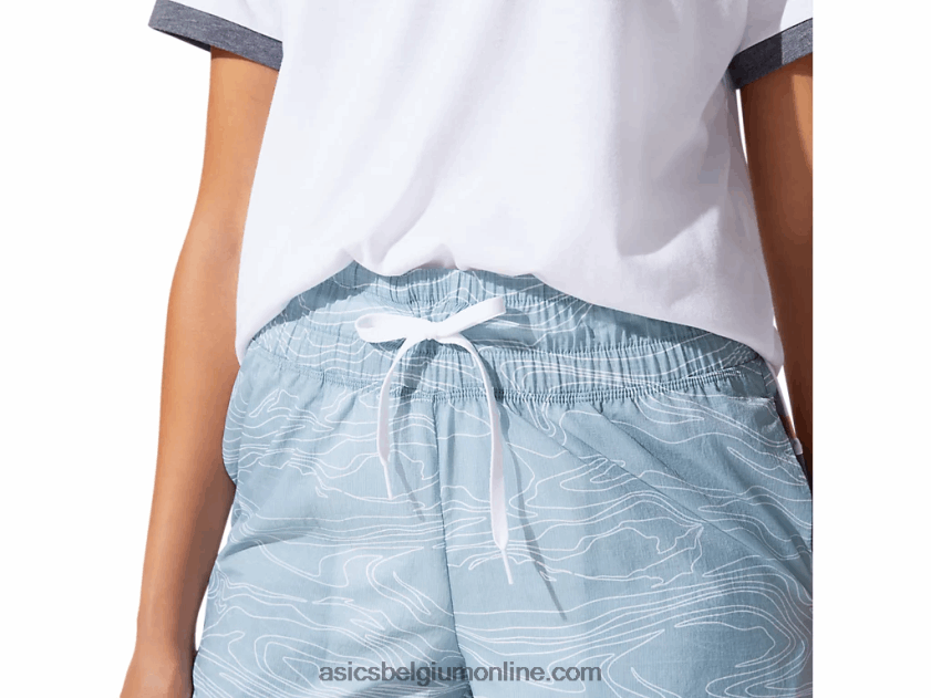 luchtig geweven short voor dames V6HXR24071 rook blauw Asics