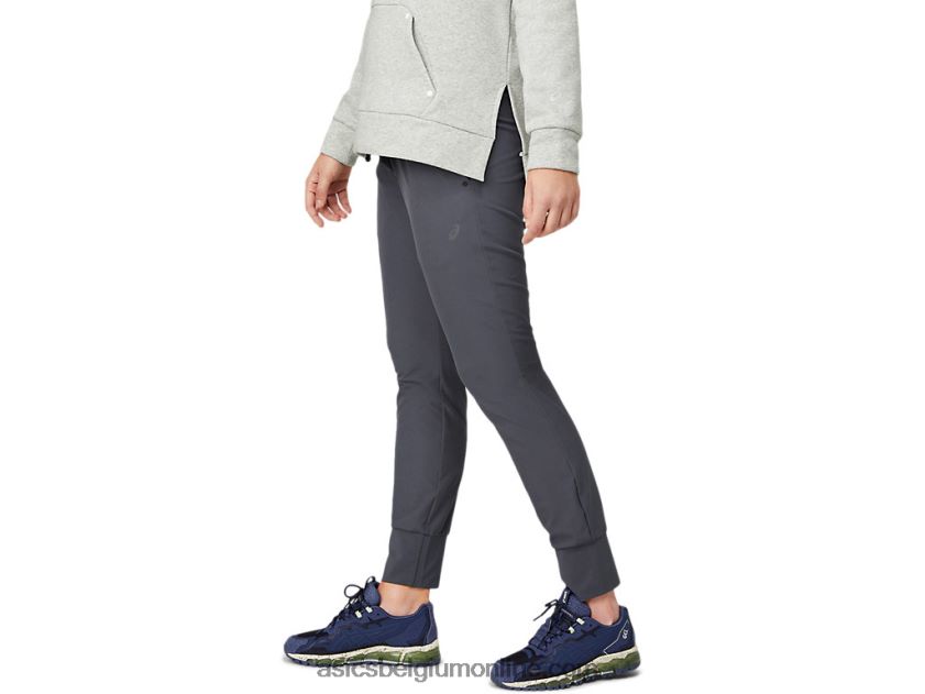 taps toelopende stretchbroek voor dames V6HXR23640 drager grijs Asics