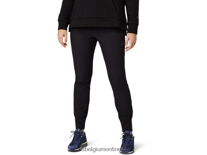 taps toelopende stretchbroek voor dames V6HXR23642 prestatie zwart Asics