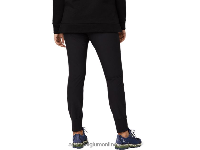 taps toelopende stretchbroek voor dames V6HXR23642 prestatie zwart Asics