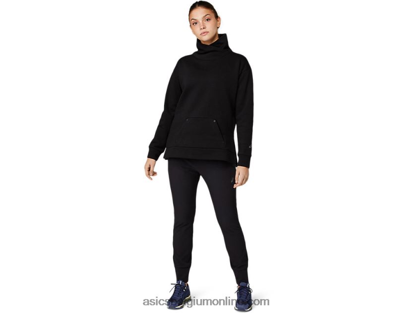 taps toelopende stretchbroek voor dames V6HXR23642 prestatie zwart Asics