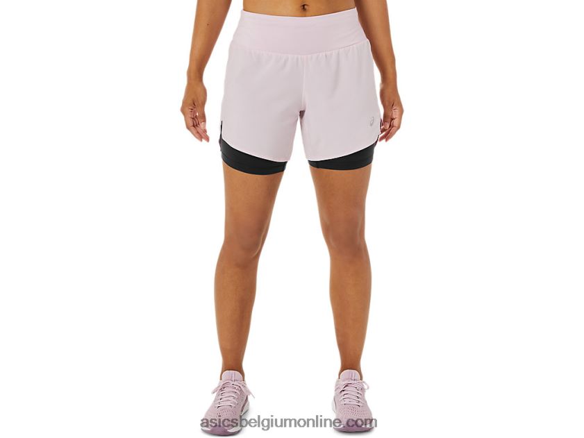 vrouwenweg 2-n-1 5.5in het kort V6HXR23487 nauwelijks rose/performance zwart Asics