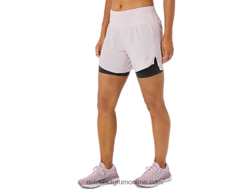 vrouwenweg 2-n-1 5.5in het kort V6HXR23487 nauwelijks rose/performance zwart Asics