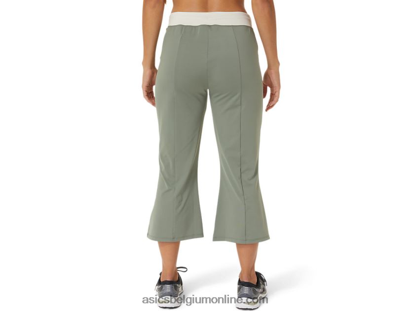 w hergebruikte flare broek V6HXR22740 korstmos groen/berk Asics
