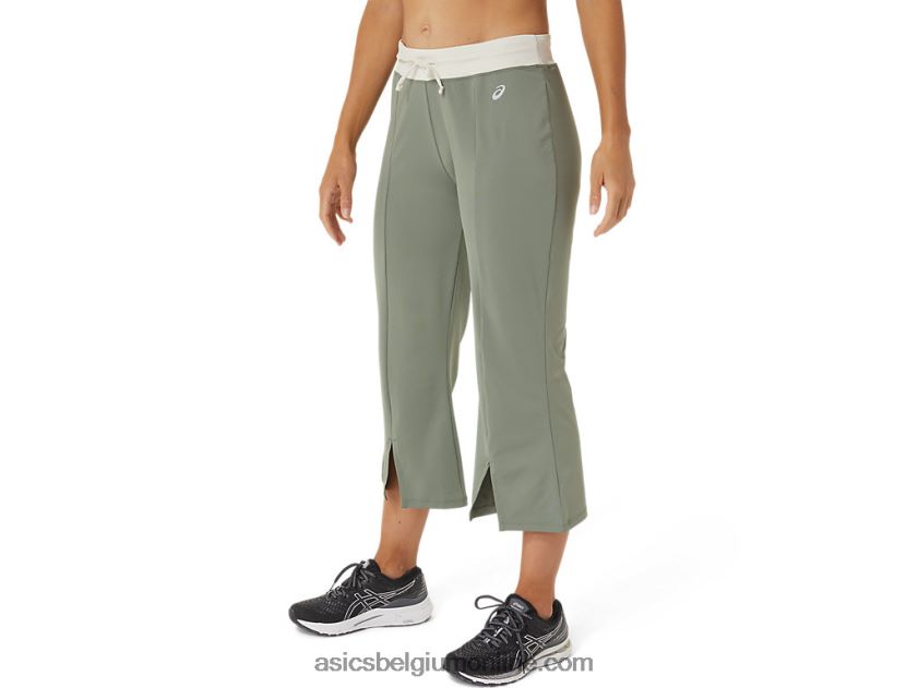w hergebruikte flare broek V6HXR22740 korstmos groen/berk Asics