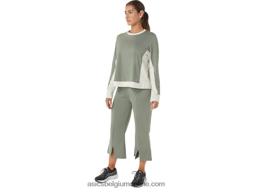 w hergebruikte flare broek V6HXR22740 korstmos groen/berk Asics