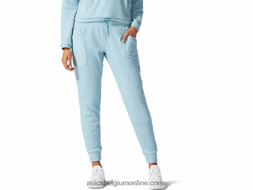 zachte stretch sweatbroek voor dames V6HXR24070 rook blauw Asics