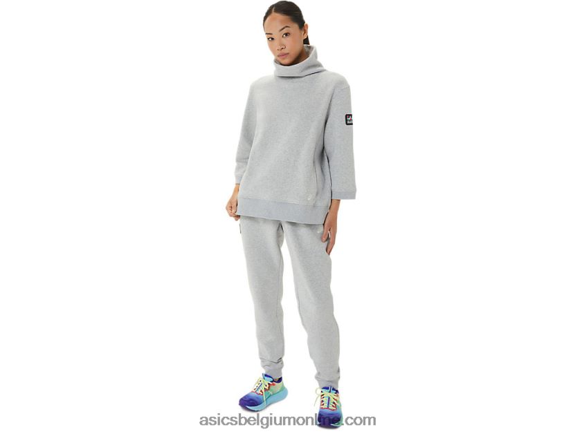 zondag fleece joggingbroek voor dames lam V6HXR23305 lichtgrijze heide Asics