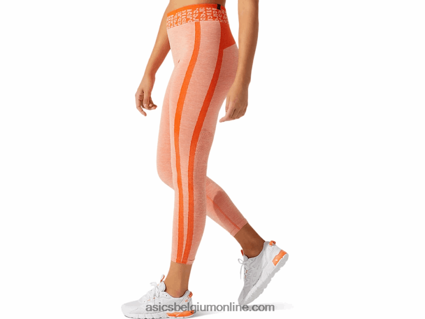 dames cropped logo seamless tight V6HXR23940 goudsbloem oranje/zon perzik Asics