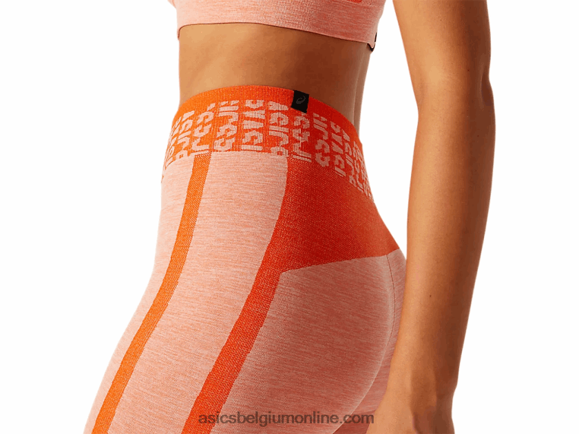 dames cropped logo seamless tight V6HXR23940 goudsbloem oranje/zon perzik Asics