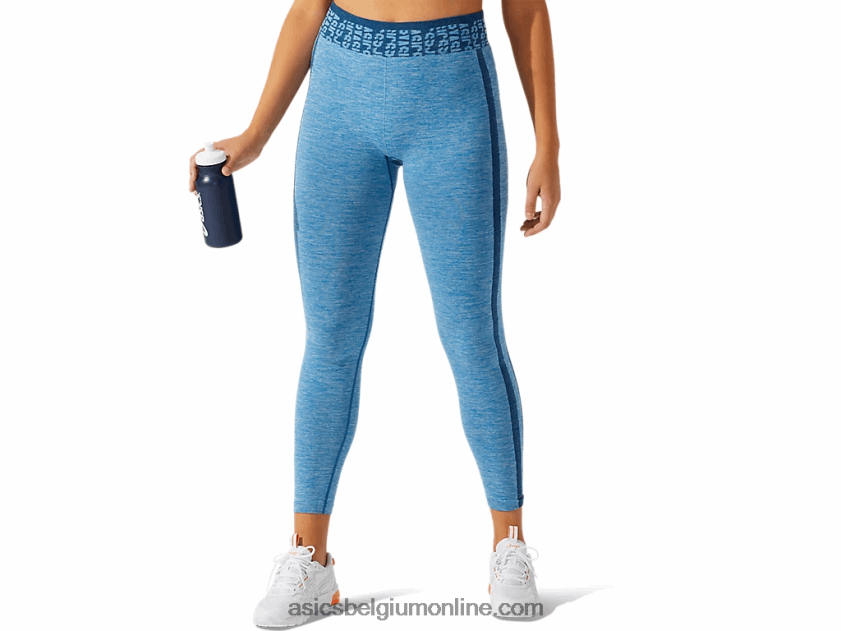dames cropped logo seamless tight V6HXR23947 herboren blauw/makreelblauw Asics