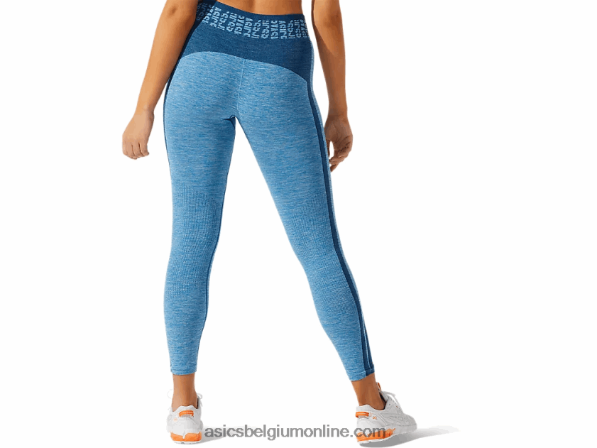 dames cropped logo seamless tight V6HXR23947 herboren blauw/makreelblauw Asics