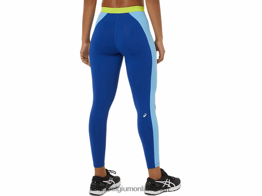 de nieuwe sterke hergebruikte tight voor dames V6HXR23825 blauw/arctische lucht/groene gekko Asics