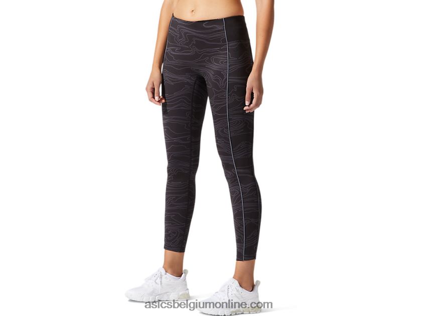 grafische bies voor dames V6HXR24042 performance zwart/drager grijs Asics