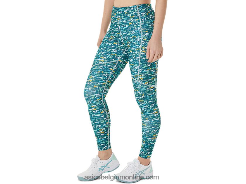 nieuwe sterke 92 dameslegging met print V6HXR23029 geborsteld aop rustgevende zee Asics