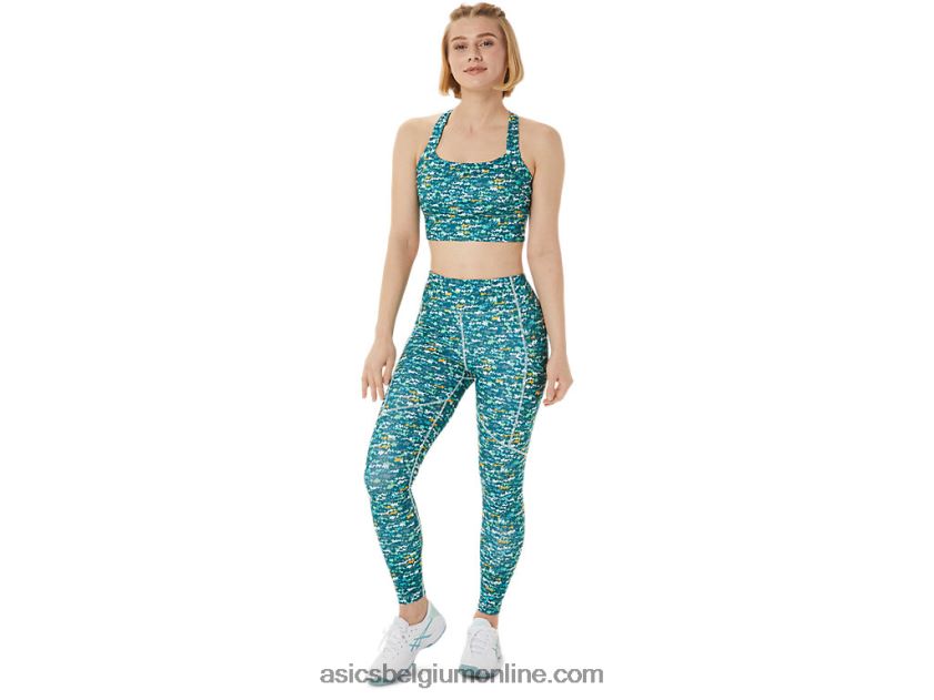 nieuwe sterke 92 dameslegging met print V6HXR23029 geborsteld aop rustgevende zee Asics