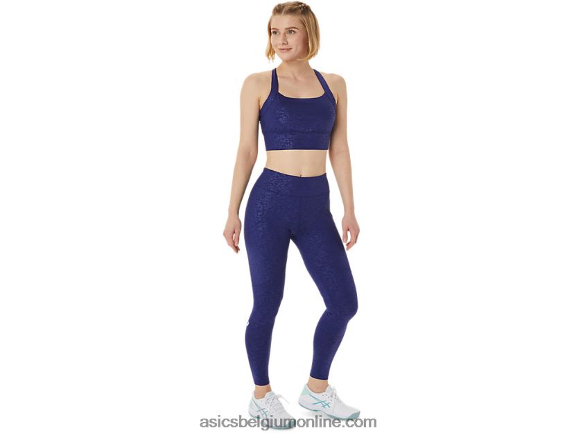nieuwe sterke 92 dameslegging met print V6HXR23034 japan geborsteld reliëf duikblauw Asics