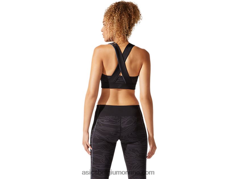 grafische bh met biezen voor dames V6HXR24022 performance zwart/drager grijs Asics