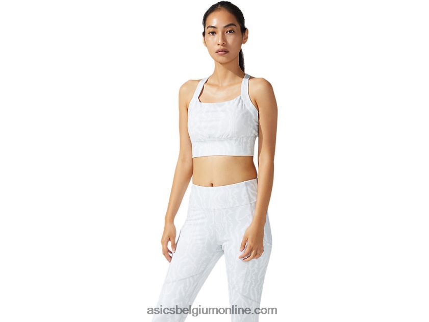 nieuwe sterke 92 bedrukte beha voor dames V6HXR23776 schitterende witte afdruk Asics