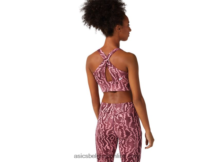 nieuwe sterke 92 bedrukte beha voor dames V6HXR23803 diepe mars-afdruk Asics