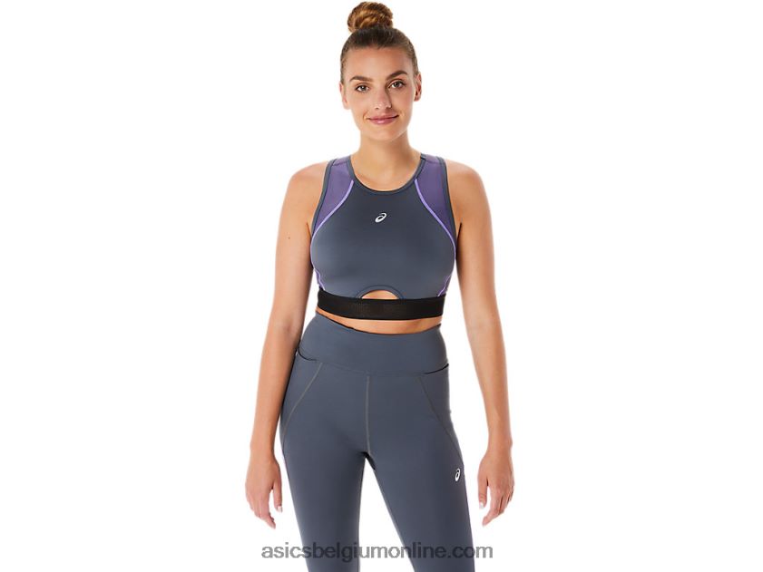 trainingsbeha met mesh-panelen voor dames V6HXR22289 drager grijs Asics