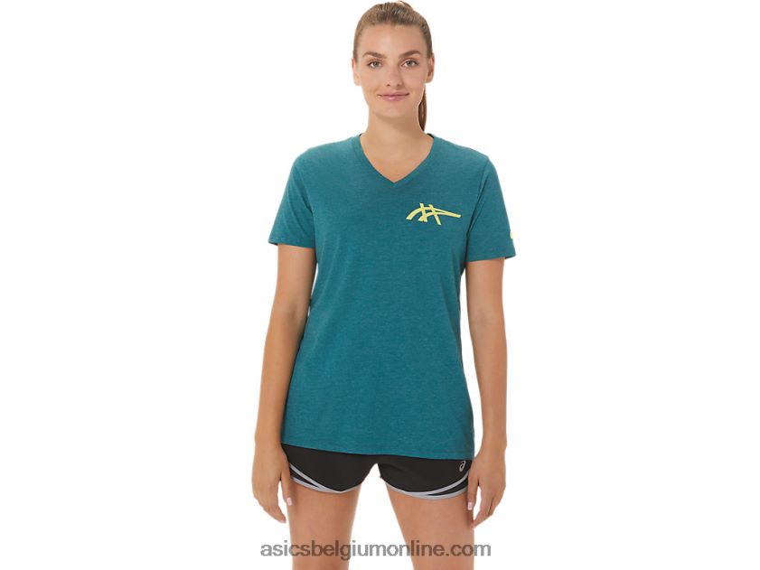 1977 heritage americana v-hals voor dames V6HXR22753 fluwelen dennenheide Asics