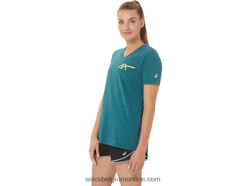 1977 heritage americana v-hals voor dames V6HXR22753 fluwelen dennenheide Asics