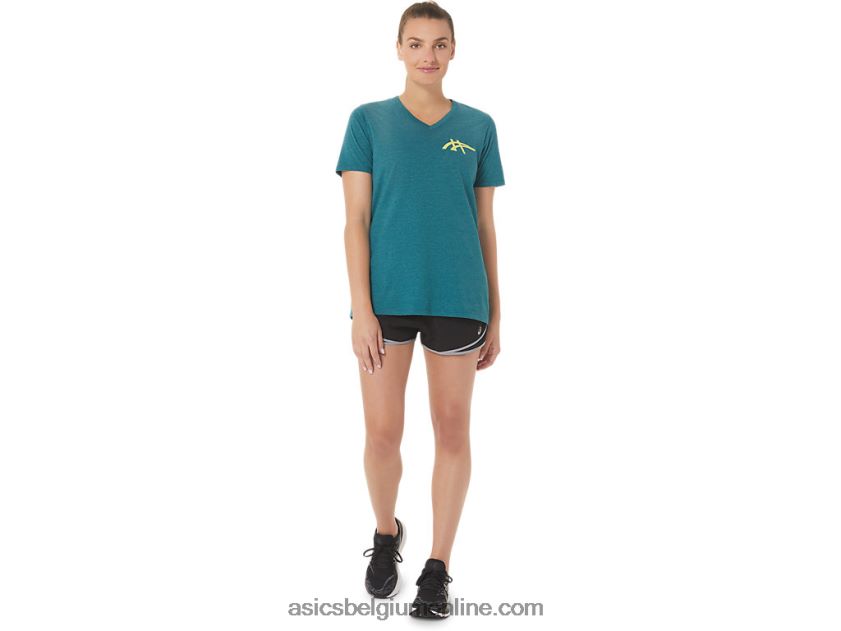 1977 heritage americana v-hals voor dames V6HXR22753 fluwelen dennenheide Asics