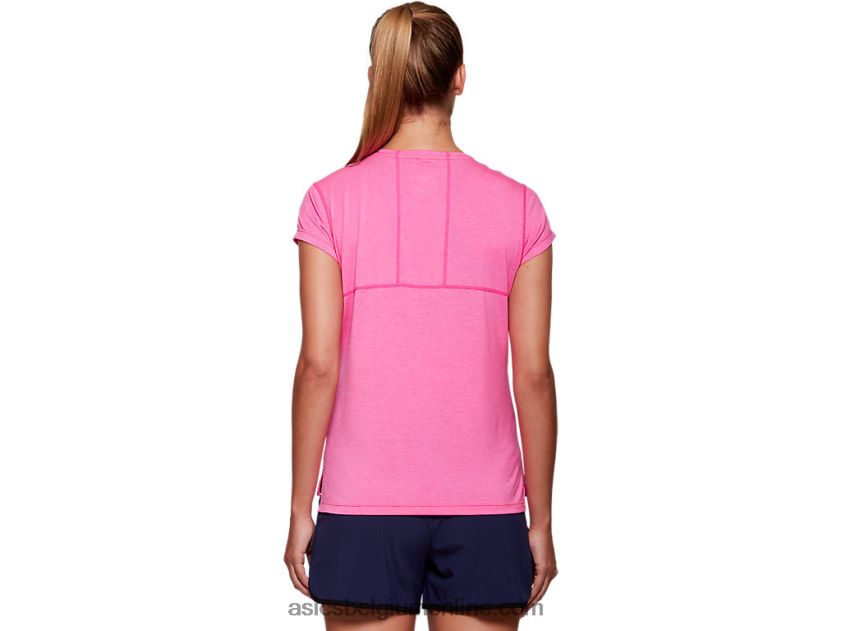 Dorai damestopje met korte mouwen V6HXR24054 roze glo heide Asics