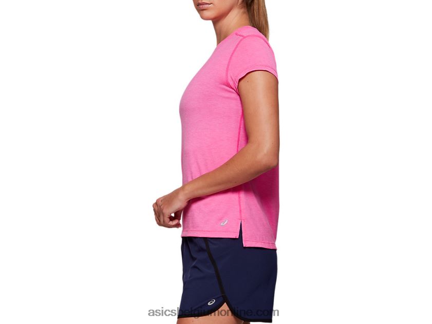 Dorai damestopje met korte mouwen V6HXR24054 roze glo heide Asics