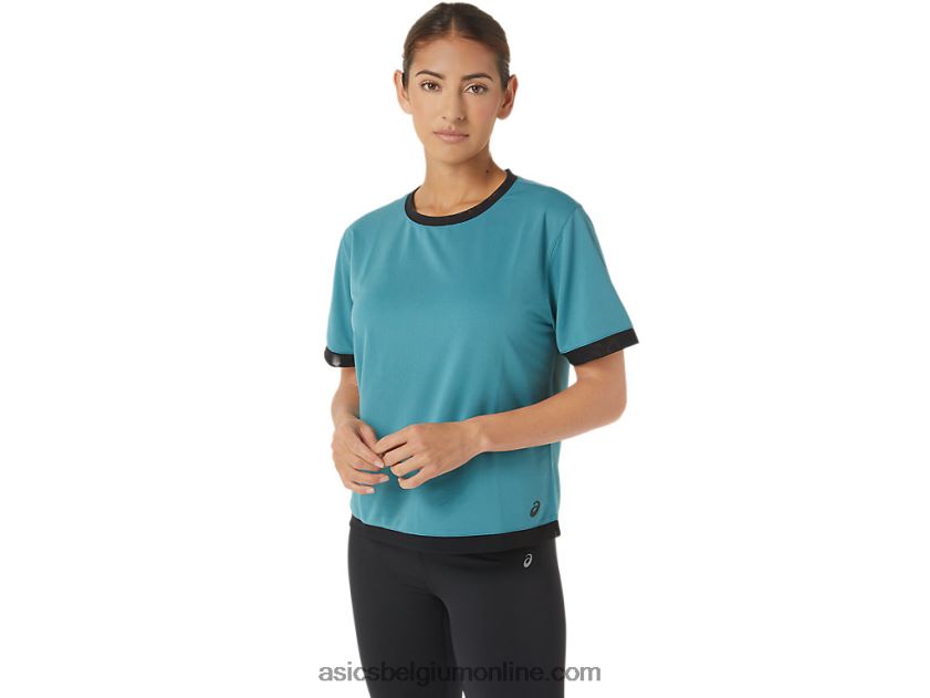 Kate mesh korte mouw voor dames V6HXR22840 mistige pijnboom Asics