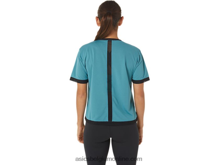 Kate mesh korte mouw voor dames V6HXR22840 mistige pijnboom Asics