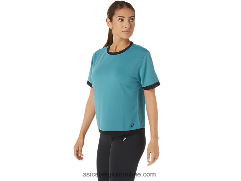 Kate mesh korte mouw voor dames V6HXR22840 mistige pijnboom Asics
